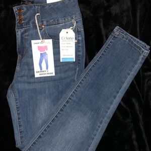 High waisted skinny jeans